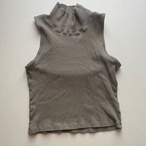 Big Bud Press Turtleneck Crop Tank / Khaki green / size small